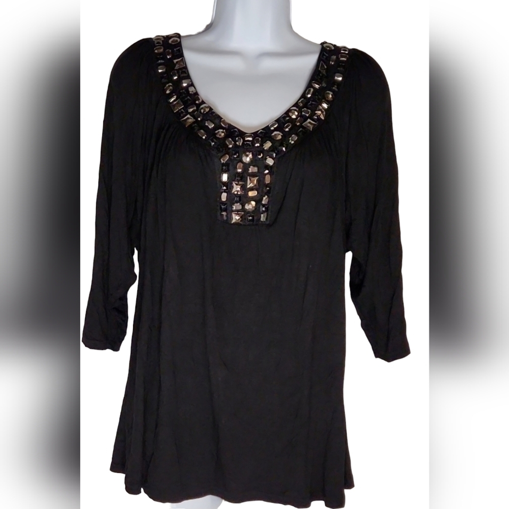 Blingy Black Long Top